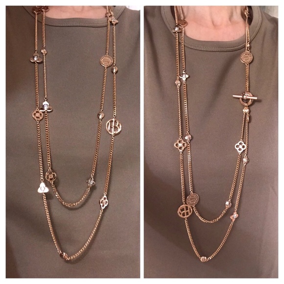 ⚡️LightningSale⚡️HTF🌟HENRI BENDEL Double Strand Toggle Necklace - Rose Goldtone - Picture 9 of 9